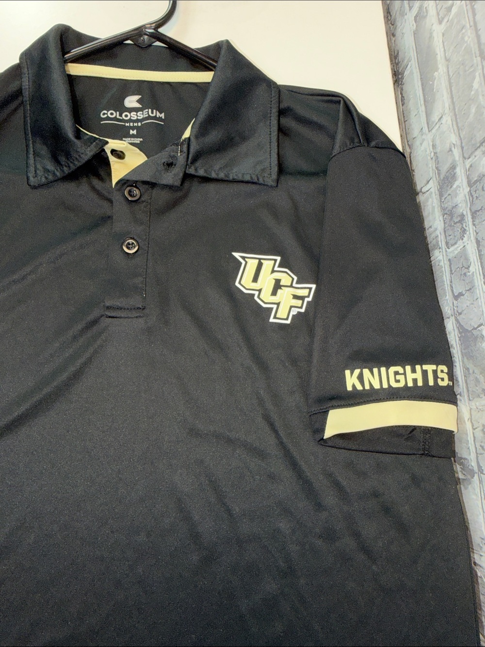 Colosseum Men’s Black & Gold UCF Knights Polo